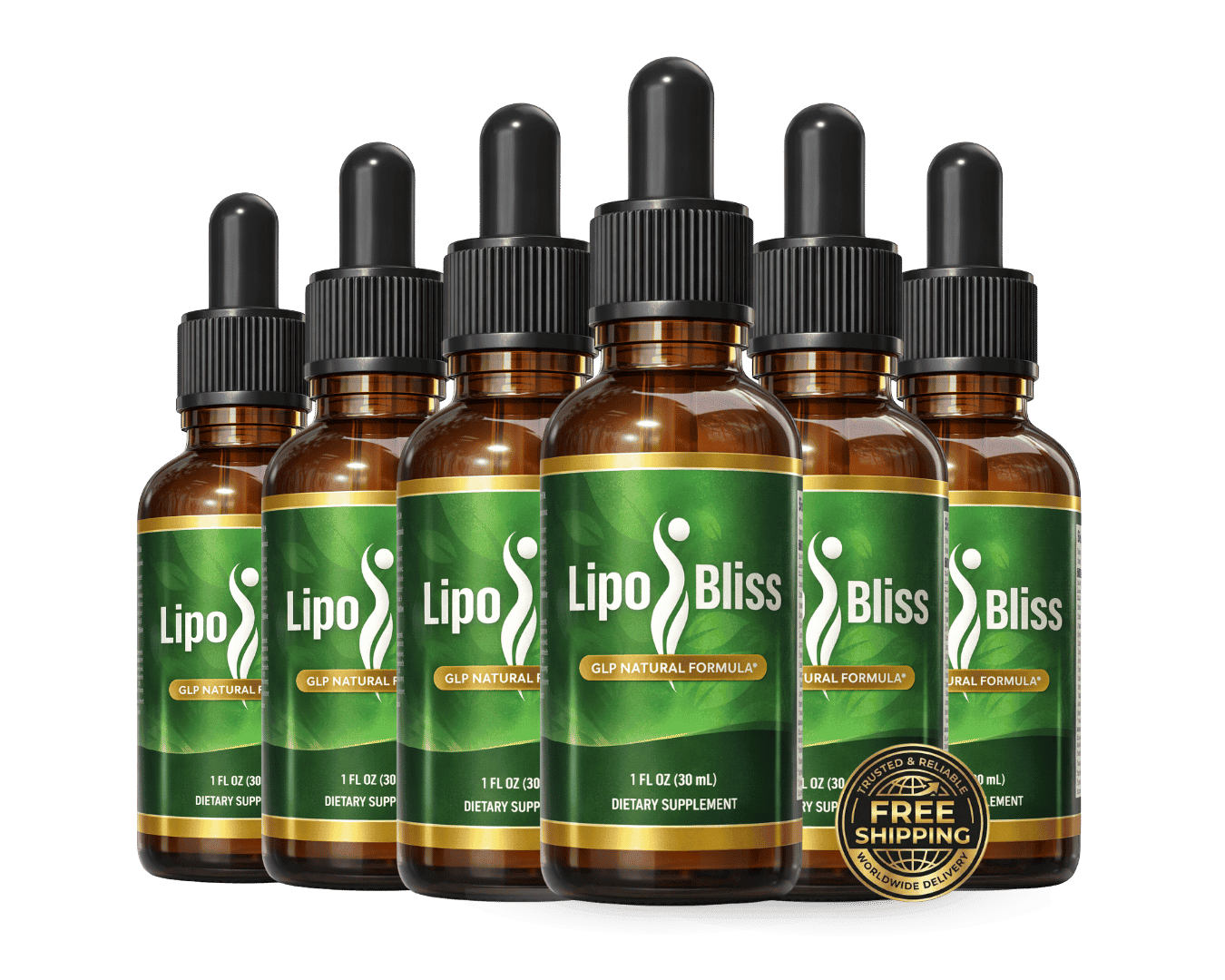 LipoBliss 6-bottle pack 180-day supply for metabolic support and weight management